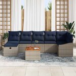 vidaXL Ensemble de canapé de jardin avec coussin 8 Pièces Gris Poly rotin