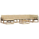 vidaXL Ensemble de canapés d'extérieur 8 Pièces Blanc et Beige