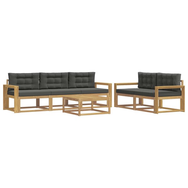 vidaXL Ensemble de canapés d'extérieur 6 pc Blanc et anthracite