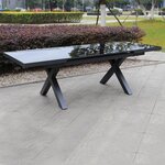 Table de jardin extensible 10 places xeres gris aluminium 180/240x100x77cm