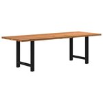 vidaXL Table à manger marron clair bois de chêne massif rectangulaire