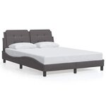 vidaXL Cadre de lit sans matelas Zadar gris 140x190 cm similicuir