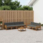 vidaXL Ensemble de canapés d'extérieur 8 Pièces Naturel et Anthracite