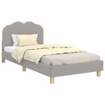 vidaXL Cadre de lit pour enfants avec tête de lit Gris clair 90x190 cm