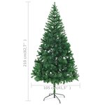 vidaXL Arbre de Noël artificiel pré-éclairé/boules 210 cm 910 branches