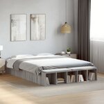vidaXL Cadre de lit sans matelas sonoma gris 150x200 cm