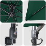 vidaXL Parasol mural de jardin vert 247 cm