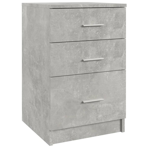 vidaXL Table de chevet Gris béton 40x40x63 cm bois d’ingénierie