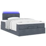 vidaXL Cadre de lit ottoman et matelas gris foncé 120x200 cm velours