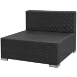 Salon de jardin meuble d'extérieur ensemble de mobilier 7 pièces avec baldaquin résine tressée noir 02_0017055
