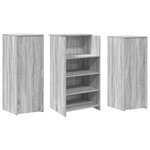 vidaXL Bureau de réception sonoma gris 135x50x103 5 cm bois ingénierie