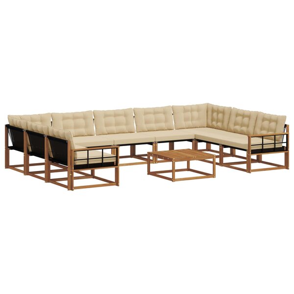vidaXL Ensemble de canapés d'extérieur 10 Pièces Naturel et Beige