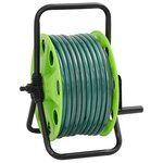vidaXL Enrouleur de tuyau vert sur pied avec tuyau de 50 m PVC