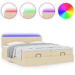 VidaXL Cadre de lit ottoman avec matelas crème 200x200cm tissu