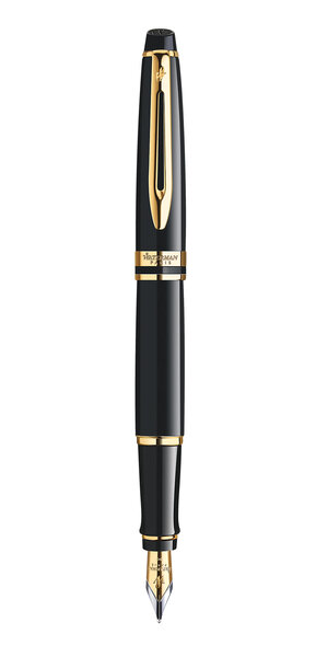 Waterman expert stylo plume  noir  plume fine  cartouche encre bleue  coffret cadeau