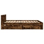 vidaXL Cadre de lit avec tête de lit chêne fumé 120x190 cm