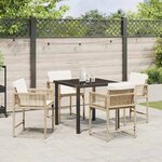 vidaXL Ensemble de salle à manger pour jardin 5 Pièces Beige polyrotin