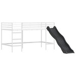 vidaXL Lit mezzanine pour enfants Blanc et Bleu 99 5 x 200 cm Métал