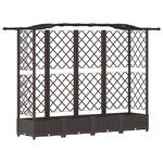 vidaXL Lit Élevé avec Treillis et Toit Marron 203 5 x 40 x 125 cm PP