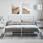 vidaXL Cadre de lit métal sans matelas et pied de lit blanc 183x213 cm