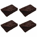 vidaXL Couverture en Fourrure de Lapin Synthétique Olite 4 Pièces Camel