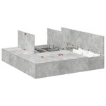 vidaXL Cadre de lit avec rangement Gris béton 200 x 200 cm