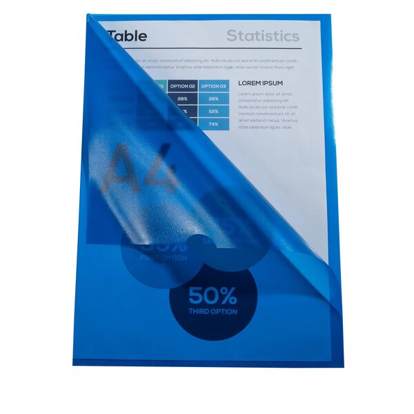 Sachet De 100 Pochettes Coin Polypropylène Grainé Budget - A4 - Couleurs Assorties - Exacompta