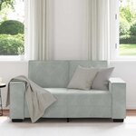 vidaXL Canapé à 2 places Gris clair 120 cm Velours