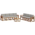 vidaXL Ensemble de canapés d'extérieur 9 Pièces Gris Naturel et Clair