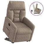 vidaXL Fauteuil inclinable taupe tissu microfibre