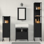 vidaXL Ensemble de mobilier de salle de bain 4 Pièces Chêne noir
