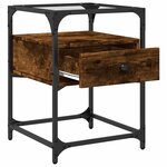 vidaXL Tables de chevet 2 Pièces chêne fumé 40x40x55 cm bois d'ingénierie