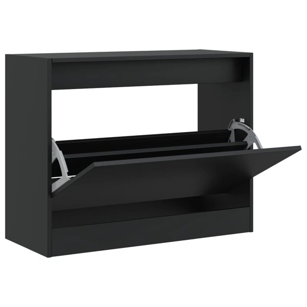 vidaXL Armoire à chaussures noir 80x34x63 cm bois d'ingénierie