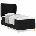 vidaXL Lit à ressorts avec matelas gris foncé 90x190 cm Noir