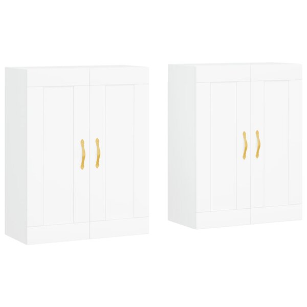 vidaXL Armoires murales 2 Pièces blanc bois d'ingénierie