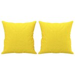 vidaXL Canapé 2 places avec oreillers jaune clair 140 cm tissu