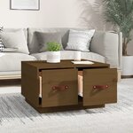 vidaXL Table basse Marron miel 60x53x35 cm Bois massif de pin