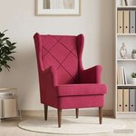 vidaXL Fauteuil Bordeaux Velours