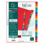 Intercalaires Carte Lustrée Avec Onglets Imprimés Alphabétiques 20 Positions Az - A4 - Couleurs Assorties - X 5 - Exacompta