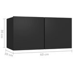 vidaXL Meubles TV suspendus 2 Pièces Noir 60x30x30 cm