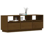 Vidaxl meuble tv marron miel 140x37x50 cm bois de pin massif