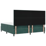 lit box spring vidaXL avec matelas et LED vert foncé 200x200 cm en velours