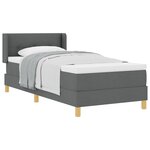 vidaXL Lit avec sommier à ressort et matelas gris foncé 90x190 cm en tissu