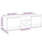 vidaXL Meuble TV avec lumières LED blanc brillant 120x30x36 cm