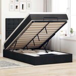 vidaXL Cadre de lit ottoman avec matelas noir 120x200cm tissu