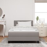 vidaXL Lit box spring avec matelas taupe 120x200 cm tissu