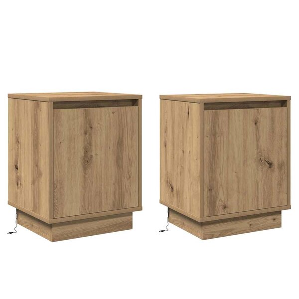 vidaXL Cabinet de chevet avec 2 Pièces chêne artisanal 39 x 34.5 x 50 cm