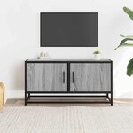 vidaXL Meuble TV sonoma gris 80x34 5x40 cm bois d'ingénierie et métal