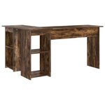 vidaXL Bureau Chêne fumé 142 x 102 x 73 cm Bois d'ingénierie
