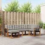 vidaXL Ensemble de canapés d'extérieur 6 Pièces Gris Naturel et Clair
